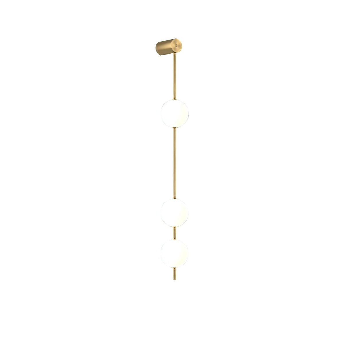 Aplique de pared LED vertical con múltiples globos, acabado en latón, altura ajustable, iluminación para pasillos, escaleras y entradas, lámpara moderna de metal y vidrio, 3-6 luces | Thomler