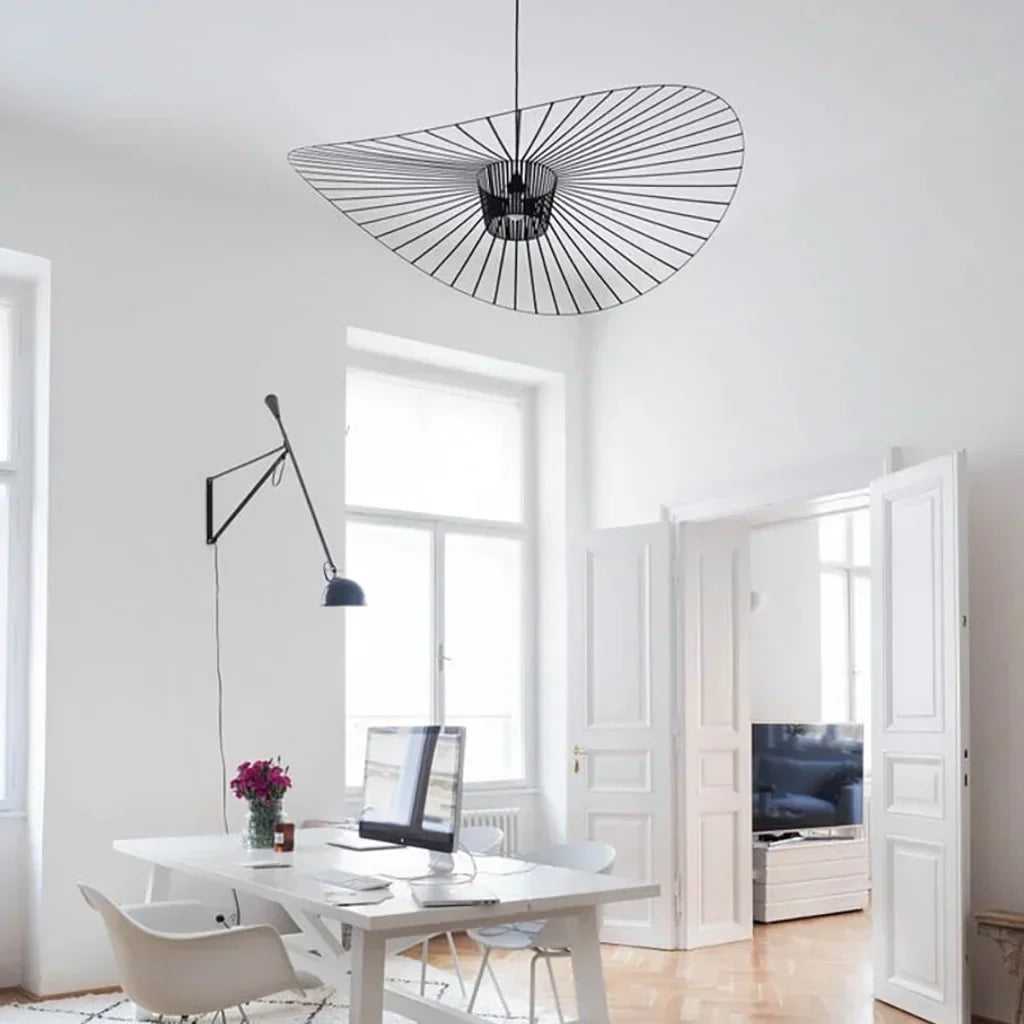 Adjustable Hanging Light Metal & Fabric for Dining Table Kitchen Island Modern Ceiling Fixture E27 Socket Wide Shade Contemporary Home Decor | Thomler
