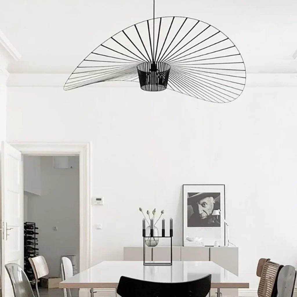 Adjustable Hanging Light Metal & Fabric for Dining Table Kitchen Island Modern Ceiling Fixture E27 Socket Wide Shade Contemporary Home Decor | Thomler