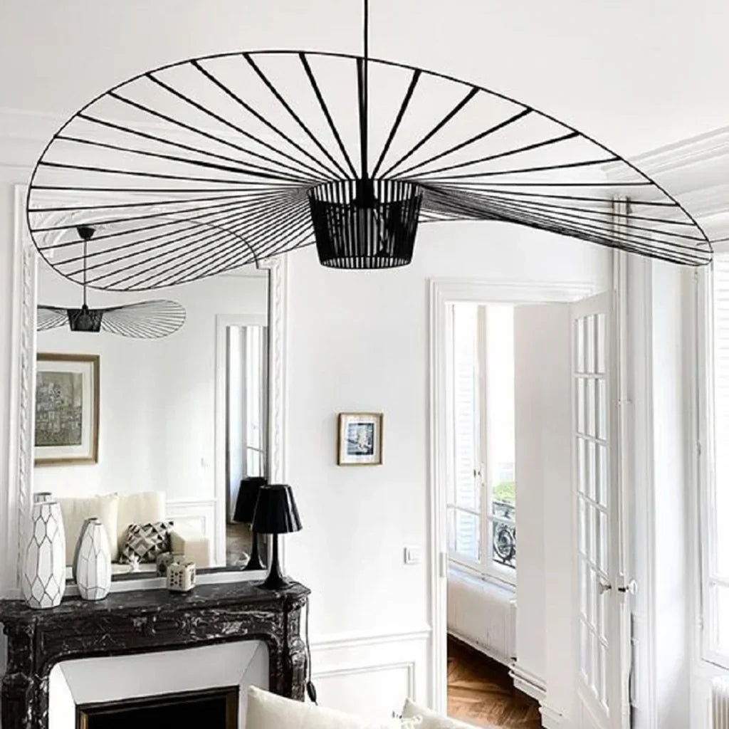 Adjustable Hanging Light Metal & Fabric for Dining Table Kitchen Island Modern Ceiling Fixture E27 Socket Wide Shade Contemporary Home Decor | Thomler