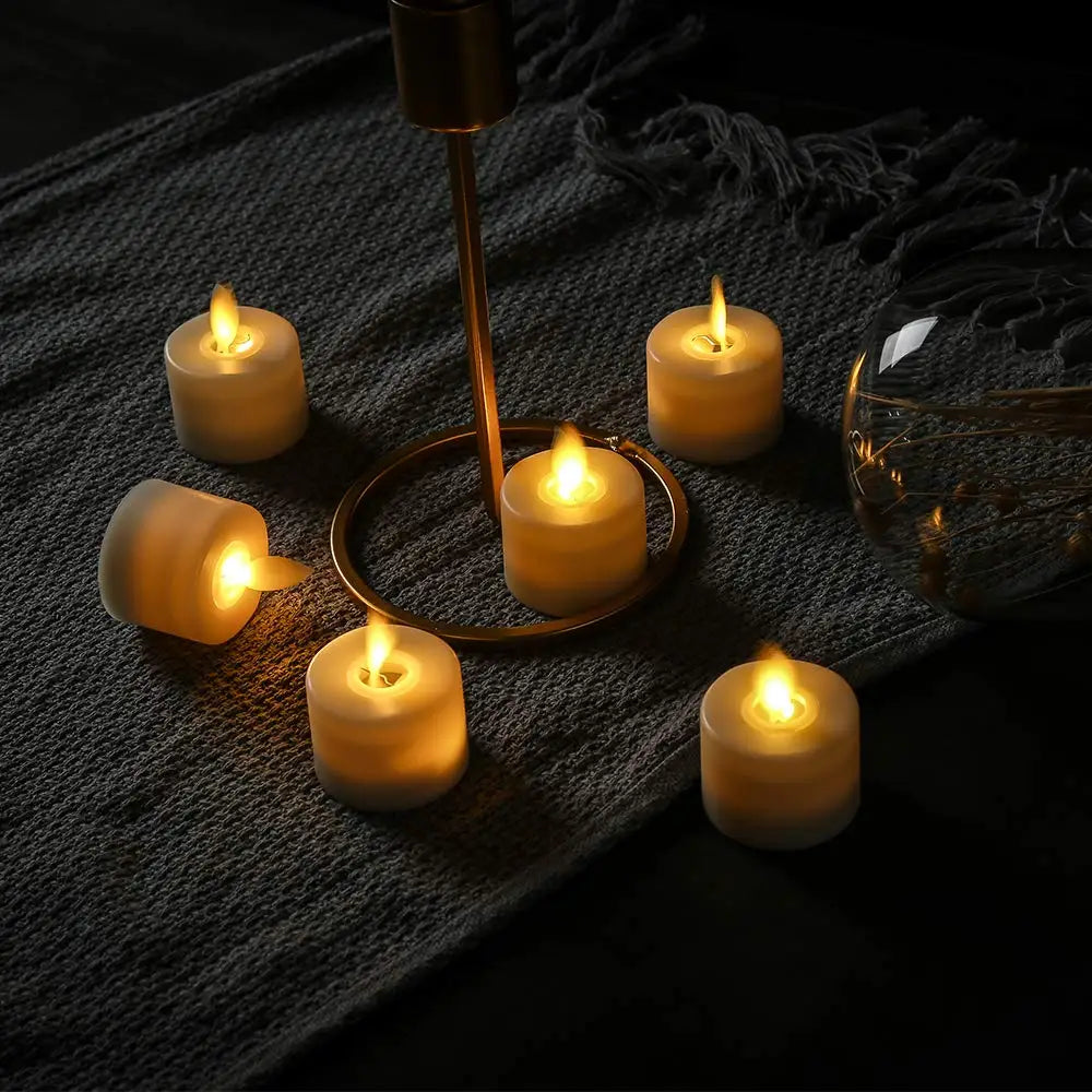 Battery-Operated Flickering LED Candles with Dancing Flame Effect for Home Decor, Dining Room Table Centerpieces, Weddings, Mantel Displays | Thomler