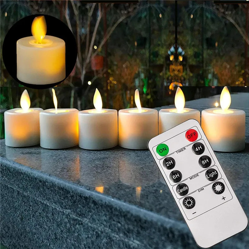 Battery-Operated Flickering LED Candles with Dancing Flame Effect for Home Decor, Dining Room Table Centerpieces, Weddings, Mantel Displays | Thomler