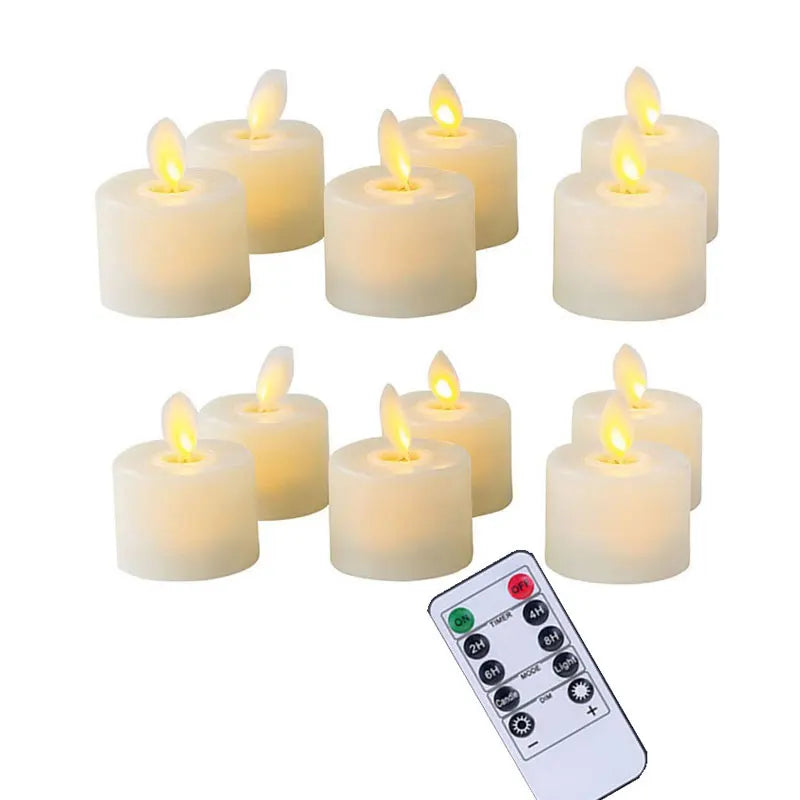 Battery-Operated Flickering LED Candles with Dancing Flame Effect for Home Decor, Dining Room Table Centerpieces, Weddings, Mantel Displays | Thomler