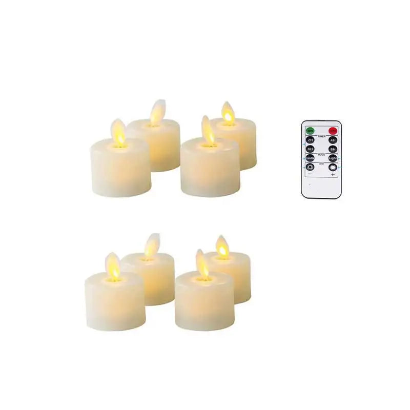 Battery-Operated Flickering LED Candles with Dancing Flame Effect for Home Decor, Dining Room Table Centerpieces, Weddings, Mantel Displays | Thomler