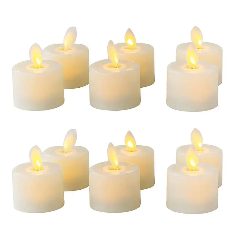 Battery-Operated Flickering LED Candles with Dancing Flame Effect for Home Decor, Dining Room Table Centerpieces, Weddings, Mantel Displays | Thomler