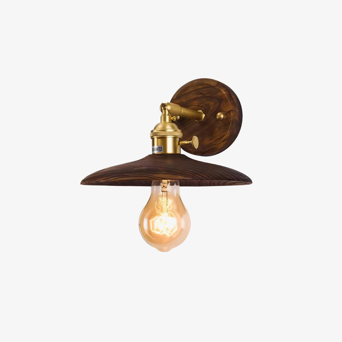 Rounded Wood & Metal Wall Sconce E27 Socket 8 Inch Minimal Accent Light for Bedroom Entryway Foyer Hallway Modern Organic Fixture Indoor Har | Thomler