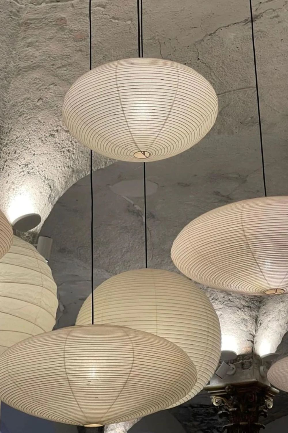 Handmade Rice Paper Sphere Pendant Lamp for Dining Room & Bedroom | Sculptural Ceiling Fixture with Adjustable Cord | E26 Edison Bulb Compat