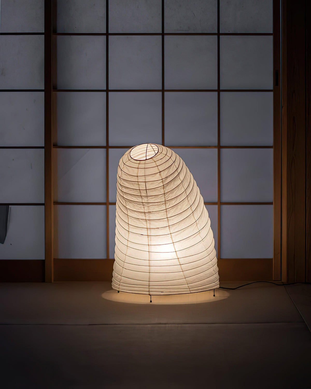 Lámpara de acento con pantalla de papel hecha a mano, 10 pulgadas de ancho, luz nocturna LED de brillo cálido para dormitorio, oficina, escritorio, rincón de lectura, estilo minimalista japonés