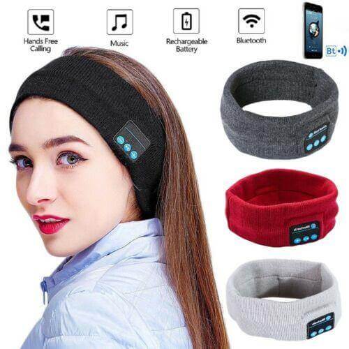 Diadema inalámbrica Bluetooth con altavoces integrados para correr, gimnasio y dormir: cinta deportiva de tejido lavable