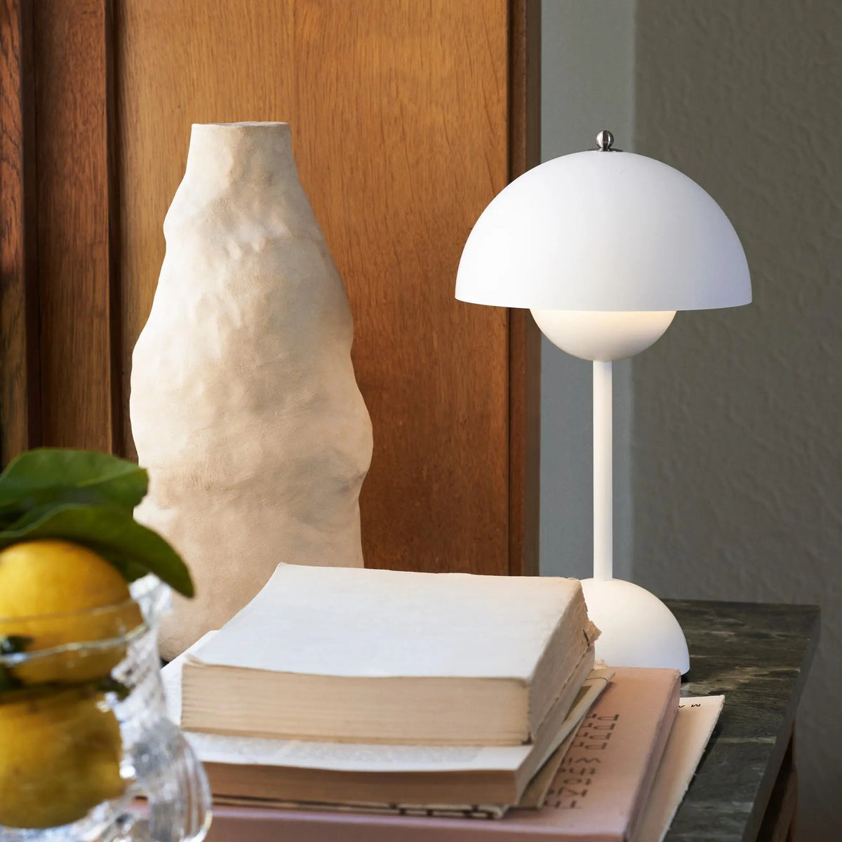 Tragbare wiederaufladbare LED-Pilzlampe – Kabellose Nachttischleuchte mit 2000-mAh-Akku, warmem 3000K-Licht für Schlafzimmer, Wohnzimmer & Home Office | Thomler