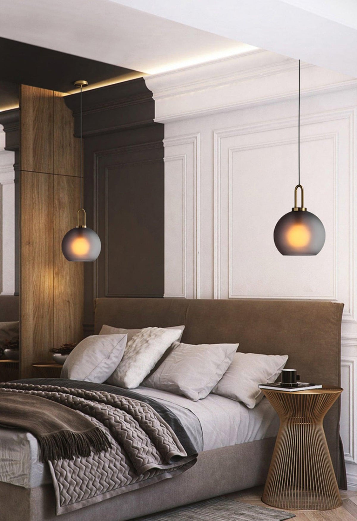 Glass Globe Hanging Light Fixture with Adjustable Cord for Dining Room Kitchen Island Bedroom Modern Minimalist Ceiling Pendant Lamp | Thomler
