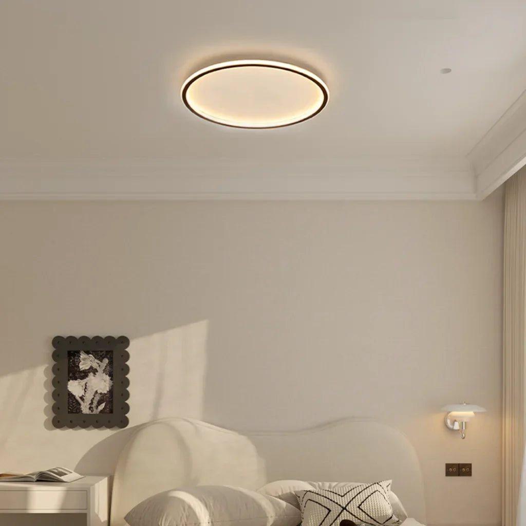 Round LED Flush Mount Ceiling Light 12in 16in 20in Metal Fixture Dimmable Color Temperature Living Room Bedroom Office Hallway | Thomler