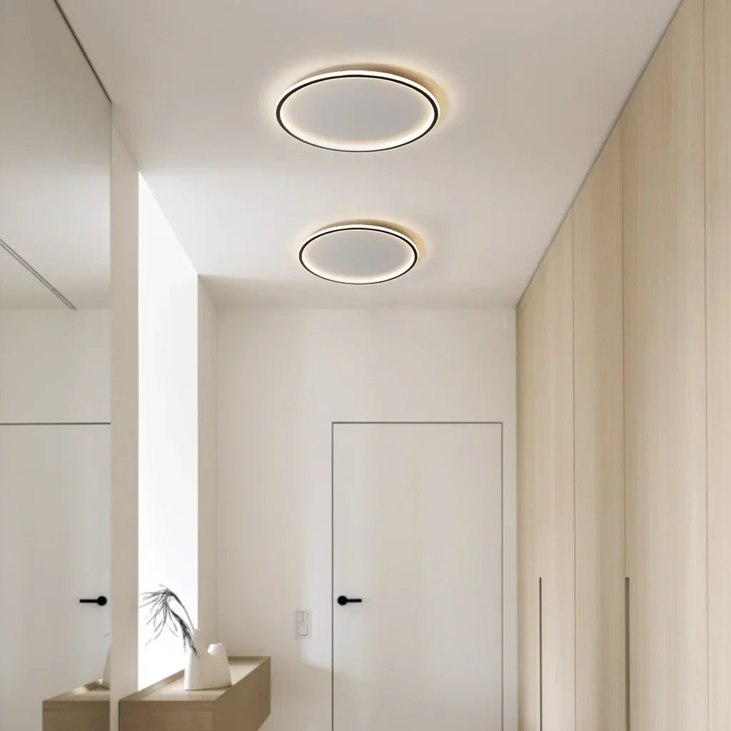 Round LED Flush Mount Ceiling Light 12in 16in 20in Metal Fixture Dimmable Color Temperature Living Room Bedroom Office Hallway | Thomler