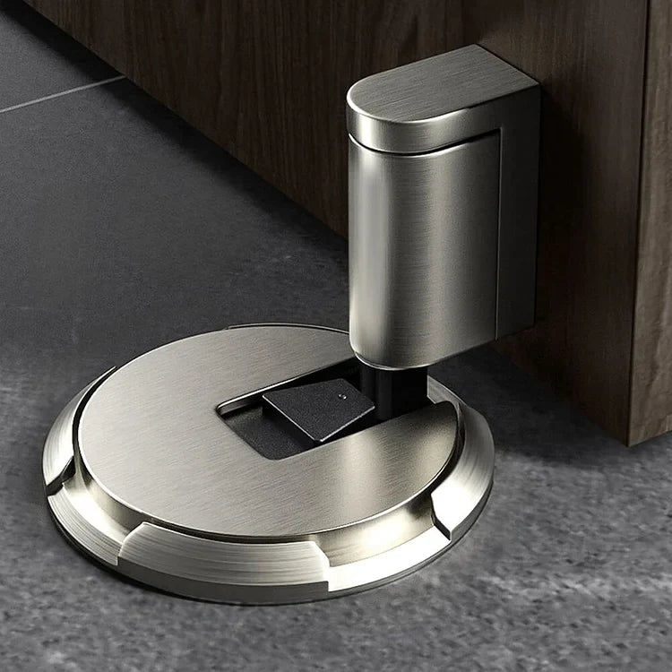 Floor-Mount Push-Lock Door Holder | Zinc Alloy Stopper for Living Room Office Bedroom Hallway | Non-Magnetic Release Mechanism | Thomler