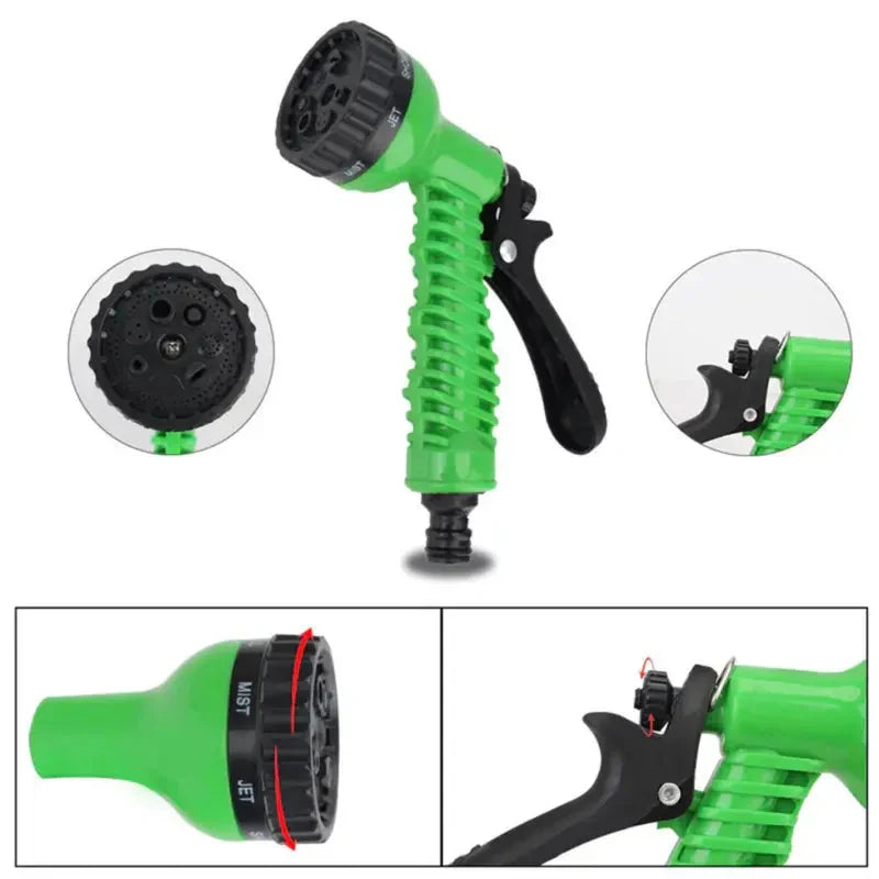 Expandable Garden Hose 25 ft to 200 ft with 7-Pattern Spray Nozzle for Yard Watering Car Wash Pet Bathing | Thomler