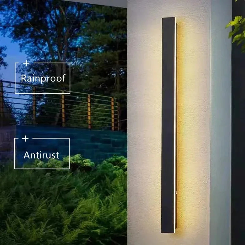 Vertical LED Sconce Metal Acrylic Waterproof Indoor Outdoor Fixture Adjustable Temperature Modern Exterior Interior Entryway Stairwell