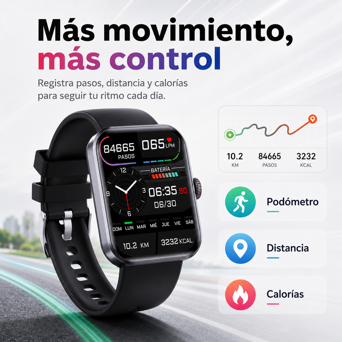 Fitness Tracker Smartwatch – Heart Rate, Sleep & Activity Monitor with 50+ Sport Modes
