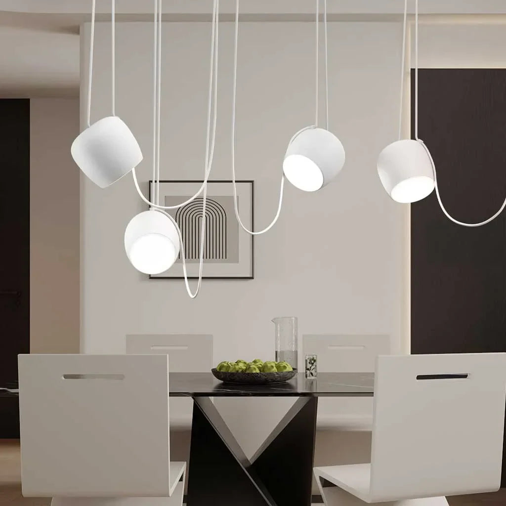 Ceiling Pendant Light Fixture with Adjustable Heads and Cable, 10W LED Dimmable Hanging Lamp, Black Aluminum Modern Lighting for Kitchen Isl | Thomler