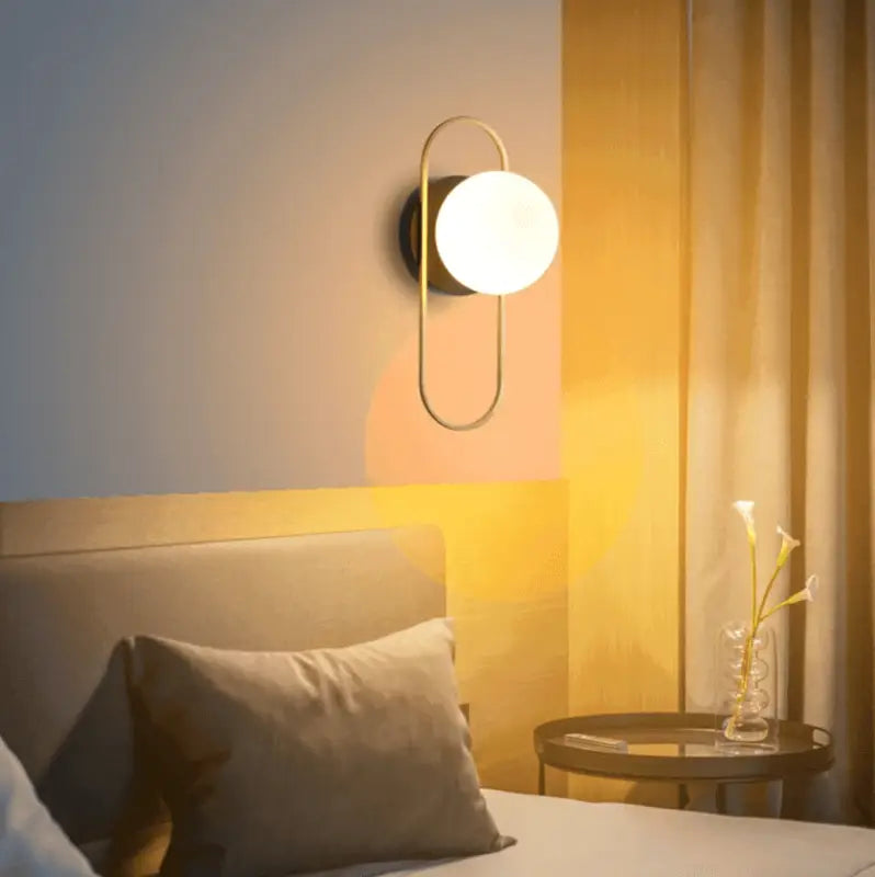 Glass Globe Sconce Light Fixture 23 Inch Vertical Metal Frame Warm White LED for Entryway Living Room Bedside Industrial Modern | Thomler