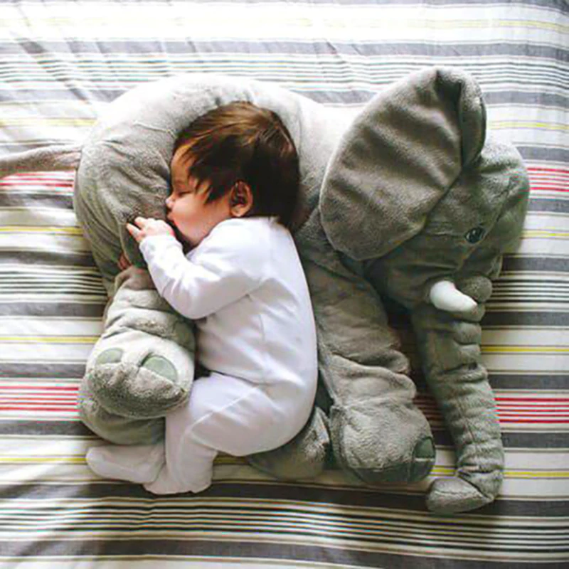Plüschelefant-Kissen für Babys & Kleinkinder – Weiches Kuschelkissen für Mittagsschlaf, Spielzeit & Deko