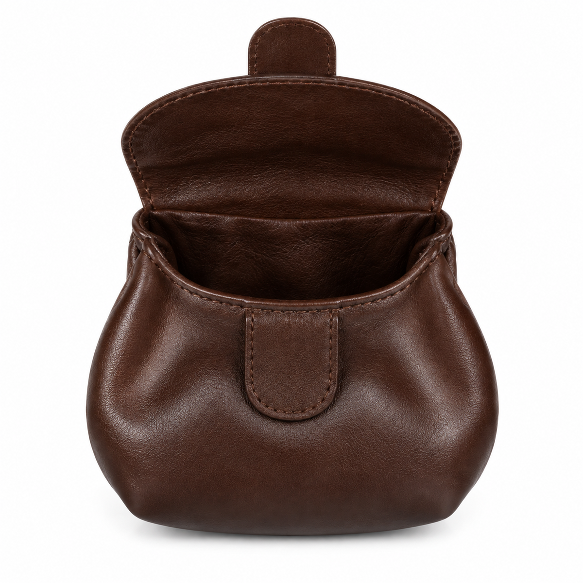 Monedero compacto de 4 pulgadas – Cuero vegano marrón