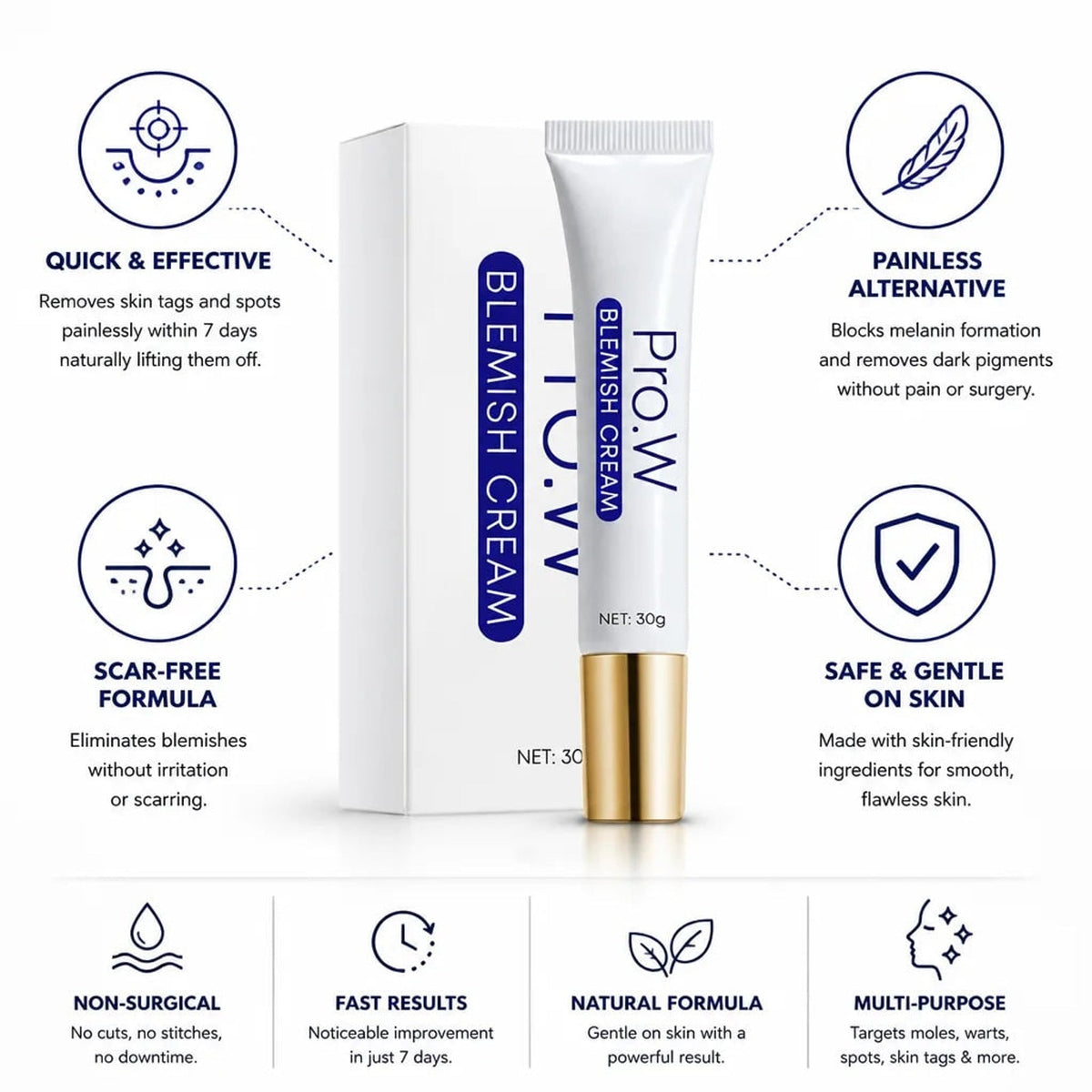 Crema antimanchas para eliminar lunares y verrugas sin dolor, fórmula sin cicatrices