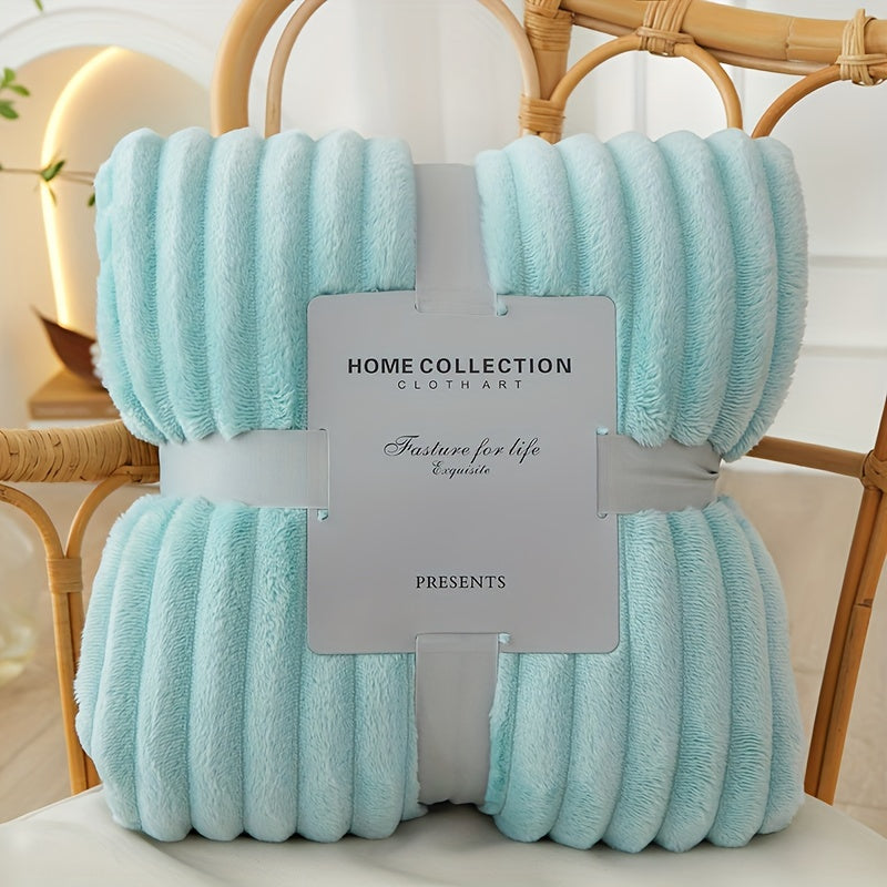 Soft Polyester Throw Blanket for Couch & Bed – Lightweight Insulating Cover for Living Room, Bedroom, Guest Room – Minimalist Solid-Color De | Thomler