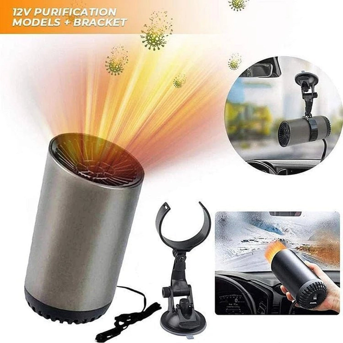 Fast Heating Cup Shape Warm Plug And Use 360 Degree Rotatable Car Air Blower