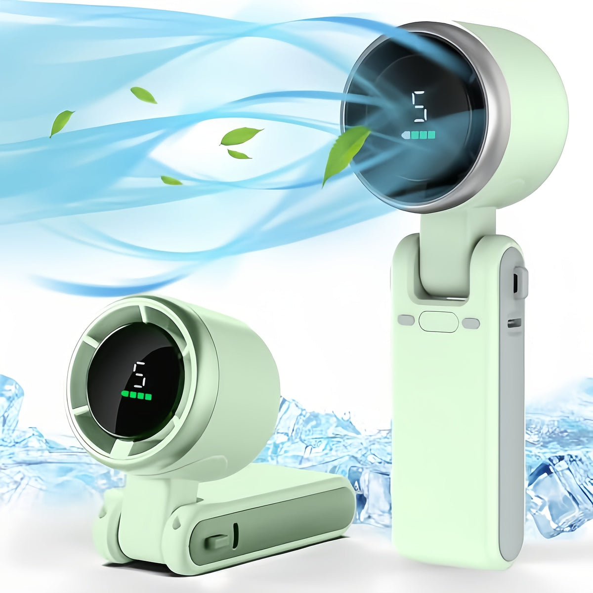 Tragbarer, wiederaufladbarer Handventilator – 5-stufiger USB-Tischventilator für Reisen und Outdoor-Aktivitäten