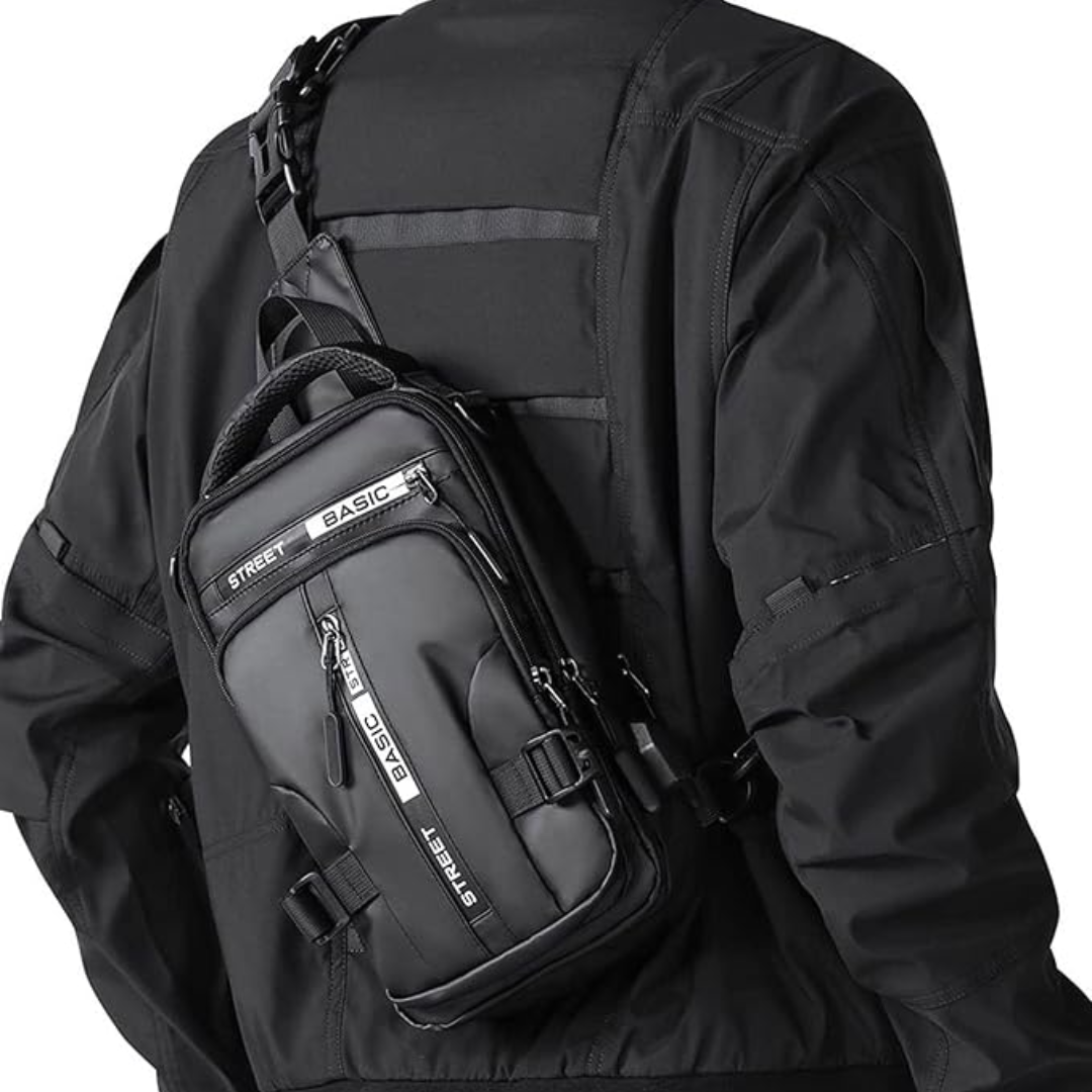 Lichtgewicht nylon slingbag schoudertas voor wandelen, reizen, fietsen en dagelijks gebruik, crossbody borsttas met georganiseerde opbergruimte en meerdere vakken