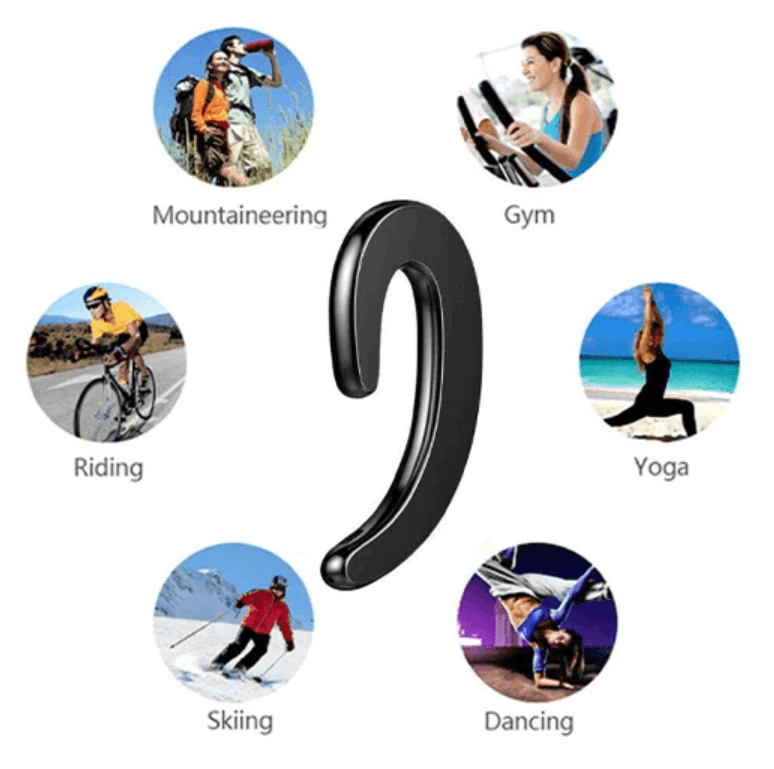 Auriculares inalámbricos de conducción ósea: audífonos Bluetooth de oído abierto para correr, ciclismo y deportes: audio resistente al sudor con percepción del entorno