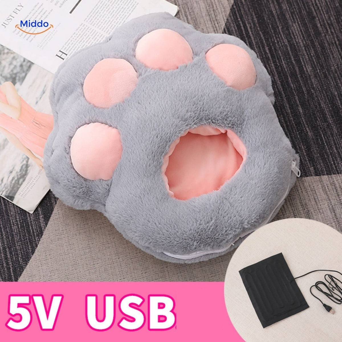 Heated Foot Warmer Slippers with USB Power – Soft Plush Cushion for Cold Feet, Home Office & Desk Use