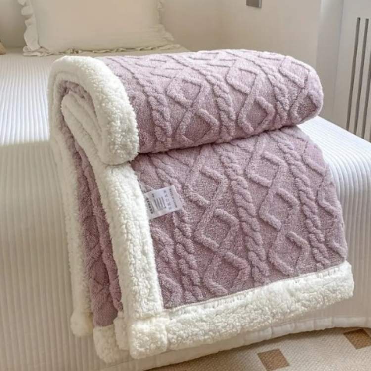 Plush Sherpa Weighted Throw with Glass Bead Fill – Cozy Quilted Lap Blanket for Beds, Couches, Reading, Lounging & Sleep – Machine Washable | Thomler