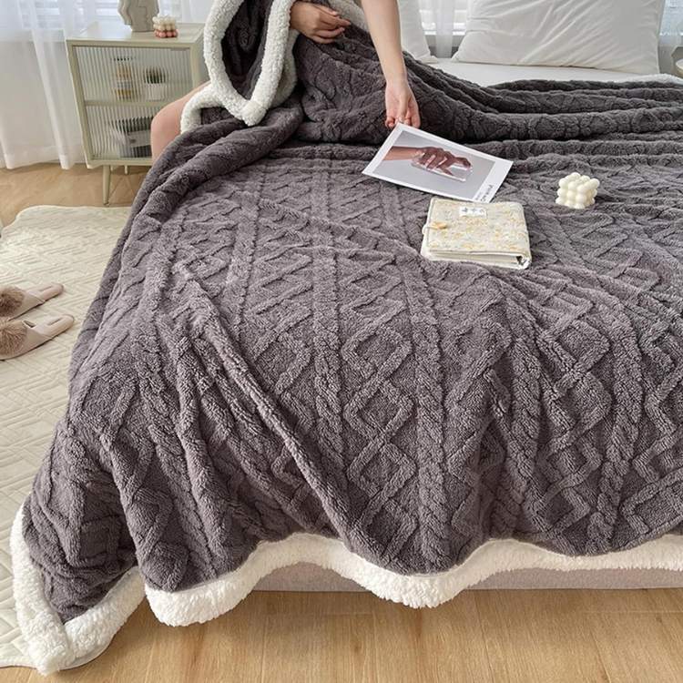Plush Sherpa Weighted Throw with Glass Bead Fill – Cozy Quilted Lap Blanket for Beds, Couches, Reading, Lounging & Sleep – Machine Washable | Thomler