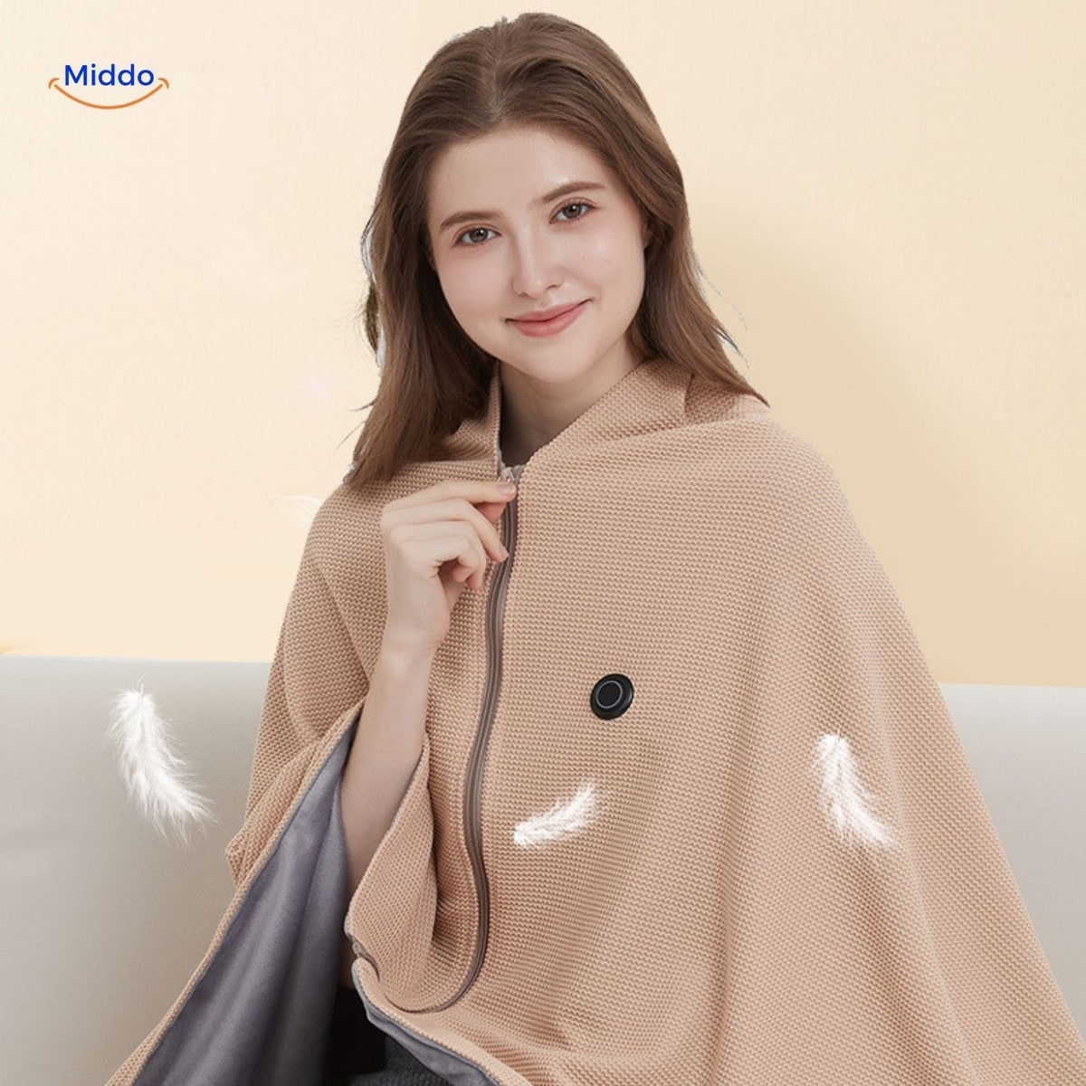 USB Powered Graphene Heated Throw Blanket with 3 Temperature Settings for Indoor & Outdoor Use