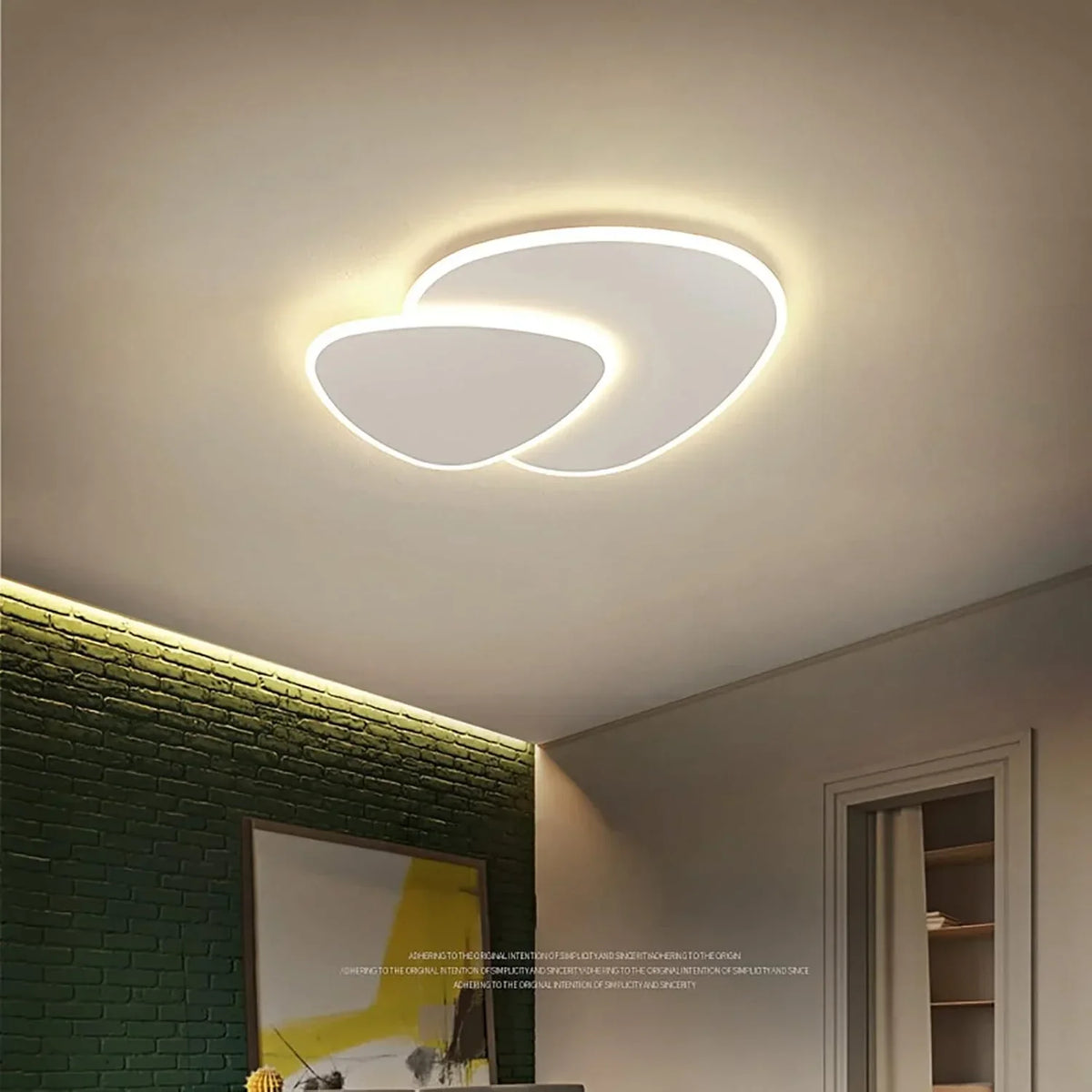 Lámpara de techo LED escultural de montaje empotrado de 16-20 pulgadas, acrílico en capas, color blanco, para dormitorio, pasillo, iluminación superior contemporánea, decoración de interiores del hogar | Thomler