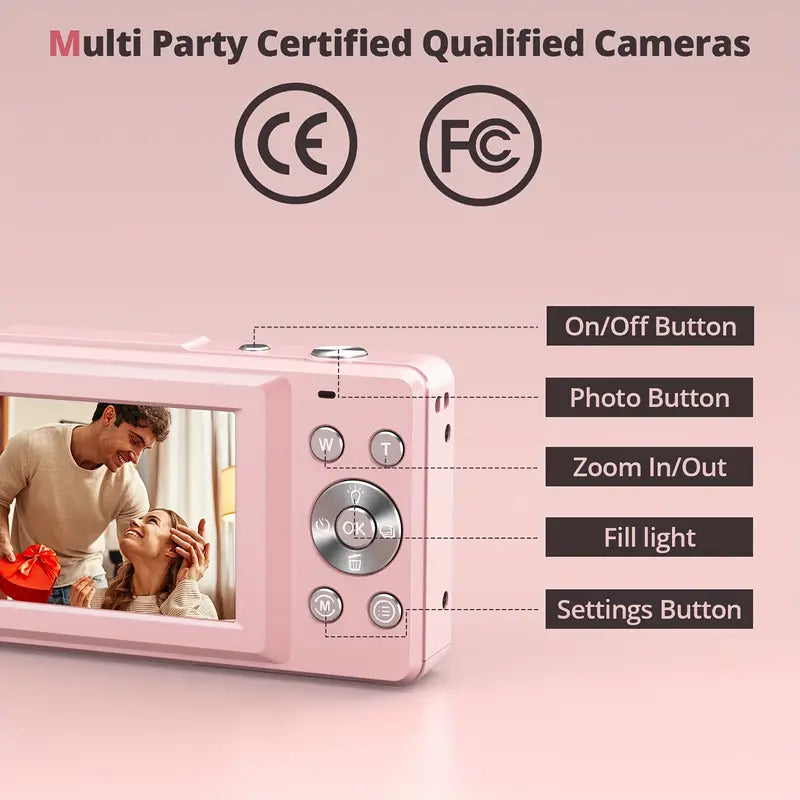 Retro Point-and-Shoot Camera with 1080p Recording & Large Display Screen for Snapshots, Events, Vacations | Thomler