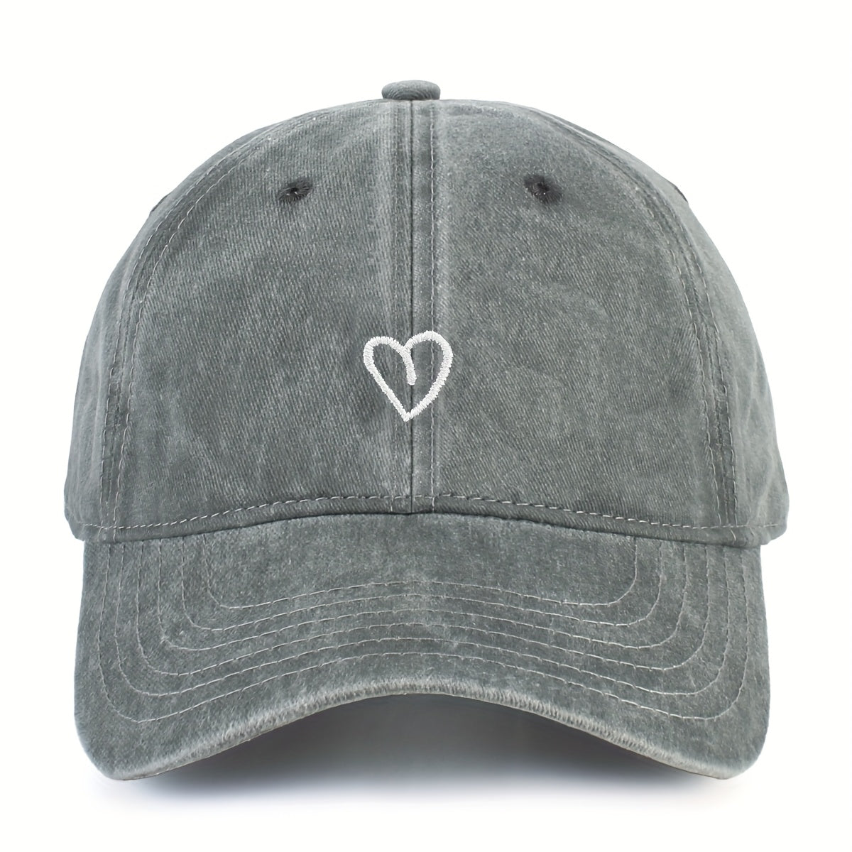 Adjustable Cotton Baseball Cap with Embroidered Heart Detail for Women – Breathable Summer Hat | Thomler
