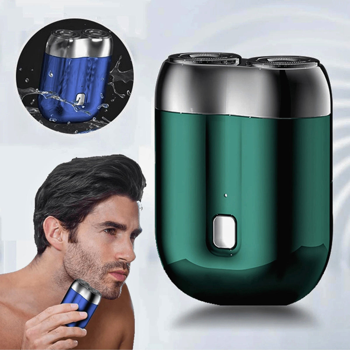 Afeitadora eléctrica recargable e impermeable para hombre – Herramienta de aseo portátil de tamaño de viaje con carga USB para afeitado en seco y húmedo, cuerpo de aluminio | Thomler