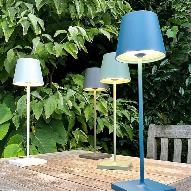 Rechargeable LED Touch Table Lamp with 3-Level Dimmer | Cordless Portable Desk Light for Indoor & Outdoor Use | IP54 Waterproof Metal Lamp | Thomler