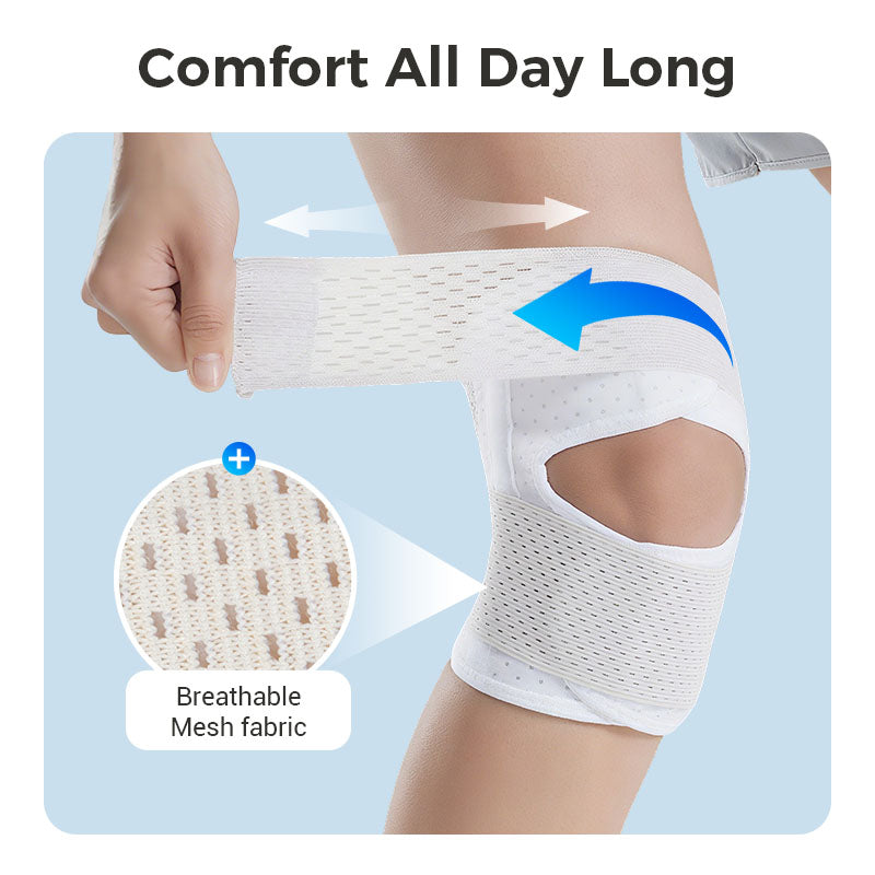 Adjustable Knee Brace with Stabilizing Straps – Breathable Compression Sleeve for Sports