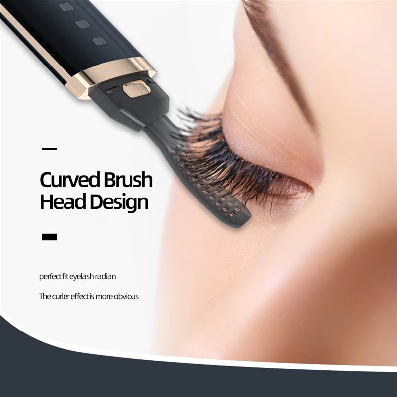Heated Eyelash Curler USB Rechargeable with 3 Temperature Settings for Natural Long-Lasting Lift | Portable Electric Lash Comb Tool for Masc | Thomler