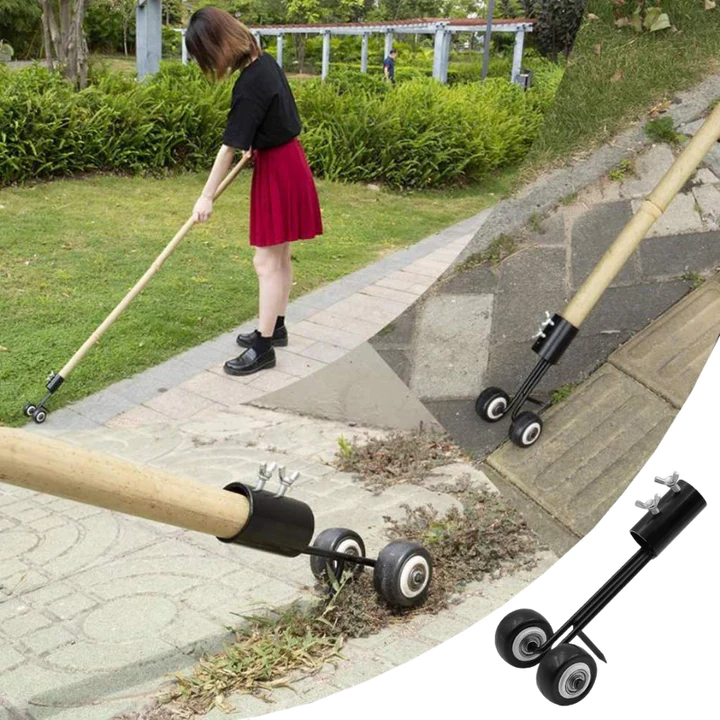 Dual-Hook Crack Weeder Tool for Paving & Driveways – Detachable Metal Weeding Head for Patio Gaps & Lawn Edges