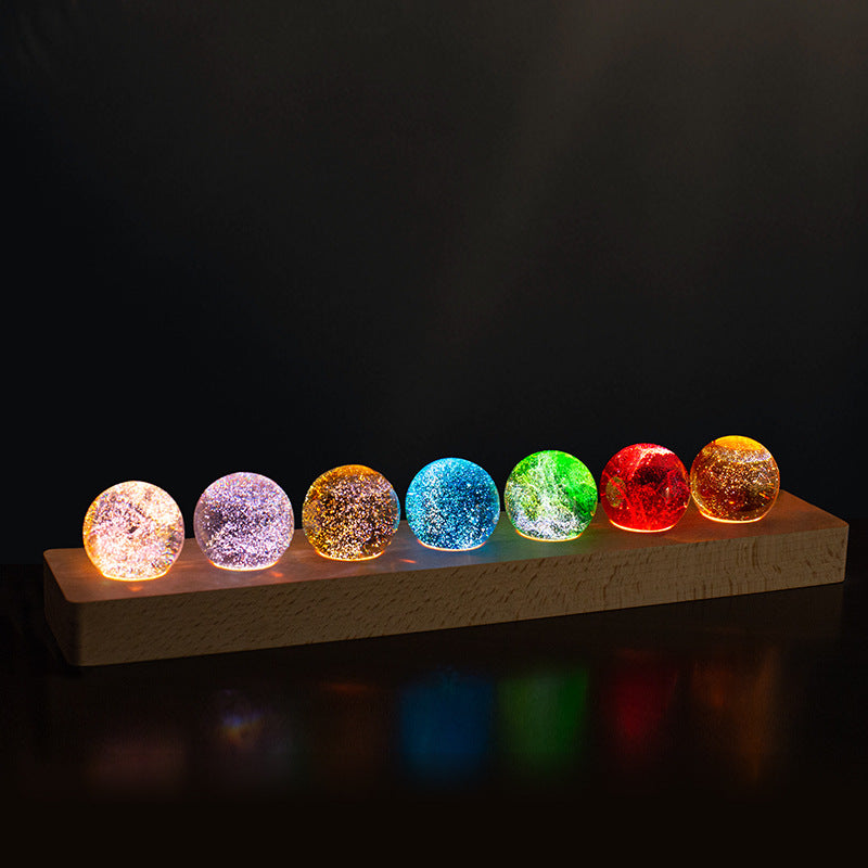 Orb Accent Lamp with Transparent Crystal Ball 3.1 Inches for Bedside Nightstand Bedroom Decor Ambient Lighting Home Office Study | Thomler