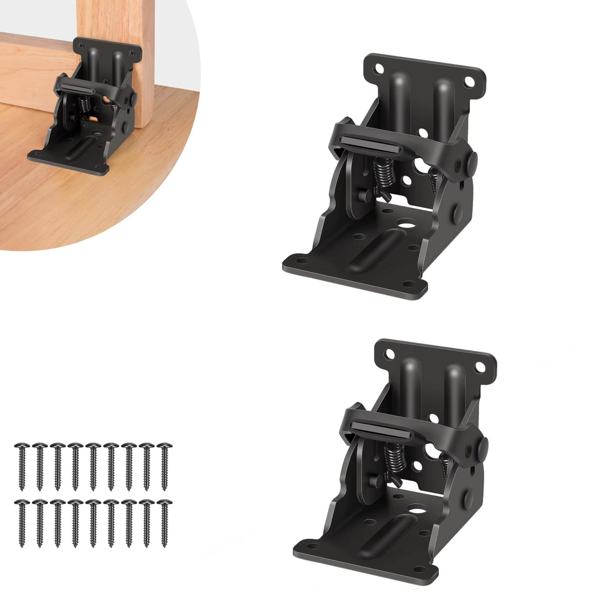 Heavy-Duty Folding Table Bracket Set — Self-Locking Steel Support Legs for Workbenches, RV Furniture, Drop-Leaf Dining Tables, Collapsible B | Thomler