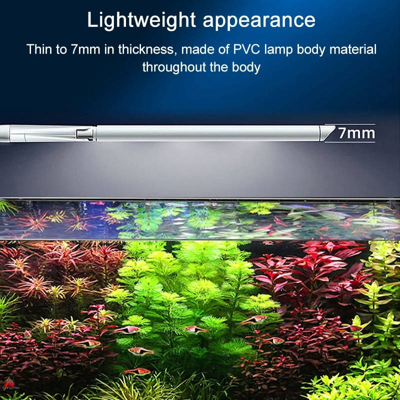 Helder LED-aquariumlicht, opklikbare full-spectrum lamp voor aquaria en plantengroei