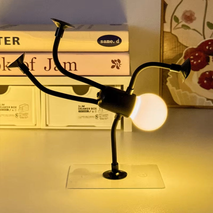 Rechargeable LED Figurine Night Light with Bendable Limbs for Bedside Tables | USB Powered Desk Accent | Soft Glow Novelty Lamp for Kids Roo | Thomler