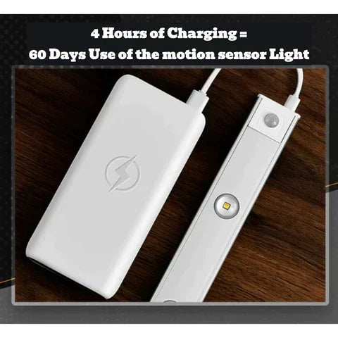 Rechargeable Motion Sensor Under Cabinet Light Bar USB Powered Closet Lighting Stick-On Wireless Stairway Night Light Dimmable Adjustable Co | Thomler