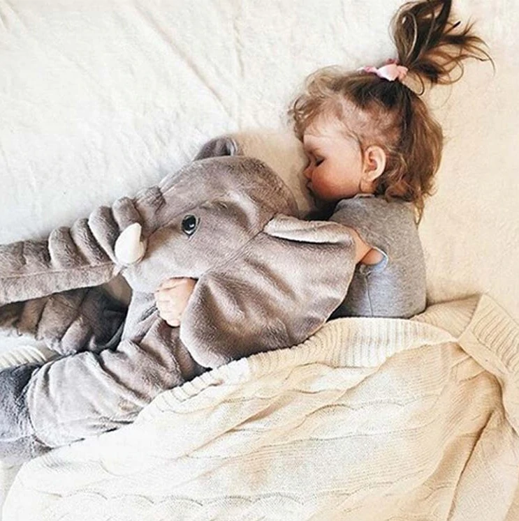 Plüschelefant-Kissen für Babys & Kleinkinder – Weiches Kuschelkissen für Mittagsschlaf, Spielzeit & Deko