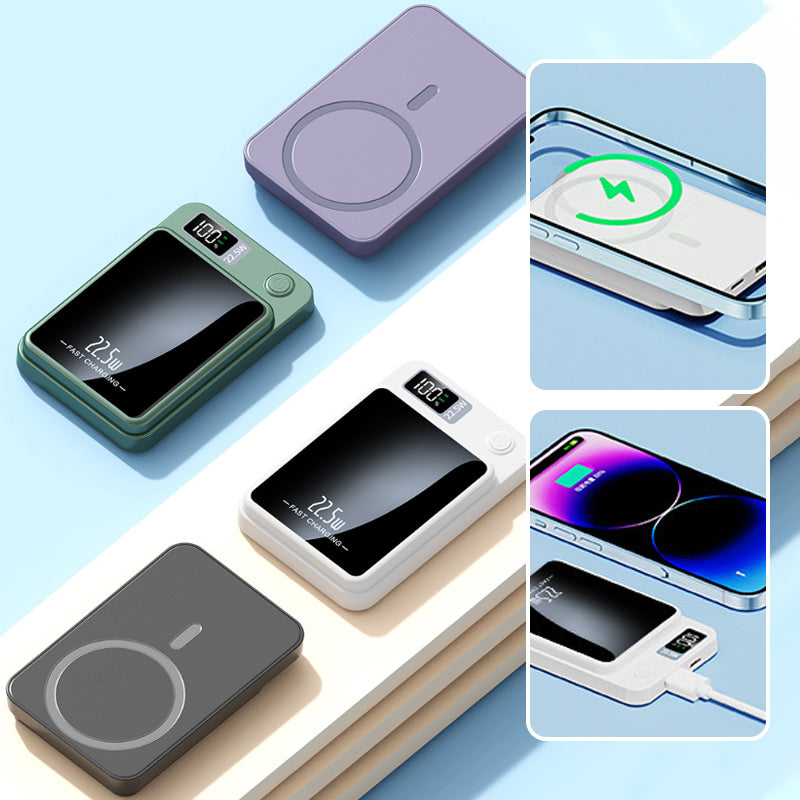Batería externa portátil de 20000 mAh con carga inalámbrica y pantalla LED para smartphones, tabletas, iPhone, Android, viajes y respaldo de emergencia | Thomler
